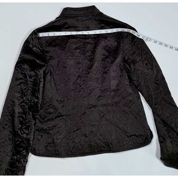 Banana Republic Womans Blazer Quilted Jacket Brown Silk Size L - Picture 6 of 11